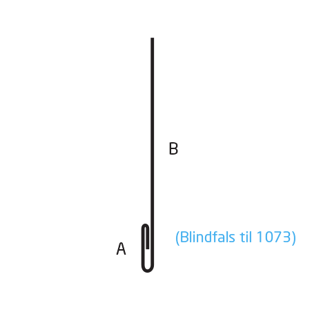 Løskant i hvid farvealuminium - 1074